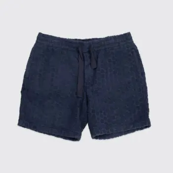 Orlebar Brown Shorts Size M Navy Blue Terry Cloth Cotton Trevone Drawstring