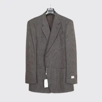 Armani Collezioni Sport Coat 46L Gray Check Wool Silk Executive Made in Italy