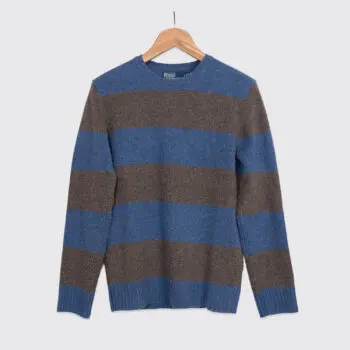 Polo Ralph Lauren Sweater Size S Men Blue Brown Striped Wool Cashmere Blend