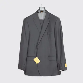 Hickey Freeman Suit Size 48L Dark Gray Loro Piana 130s Wool Beacon Made in USA