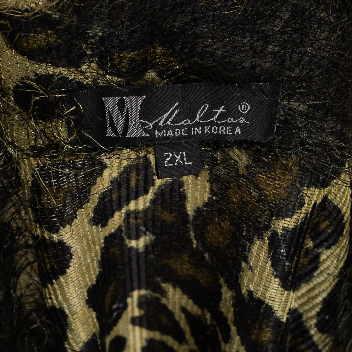 Maltos Animal Print Shirt Size 2XL Men Fringe Fur Sheer Polyester