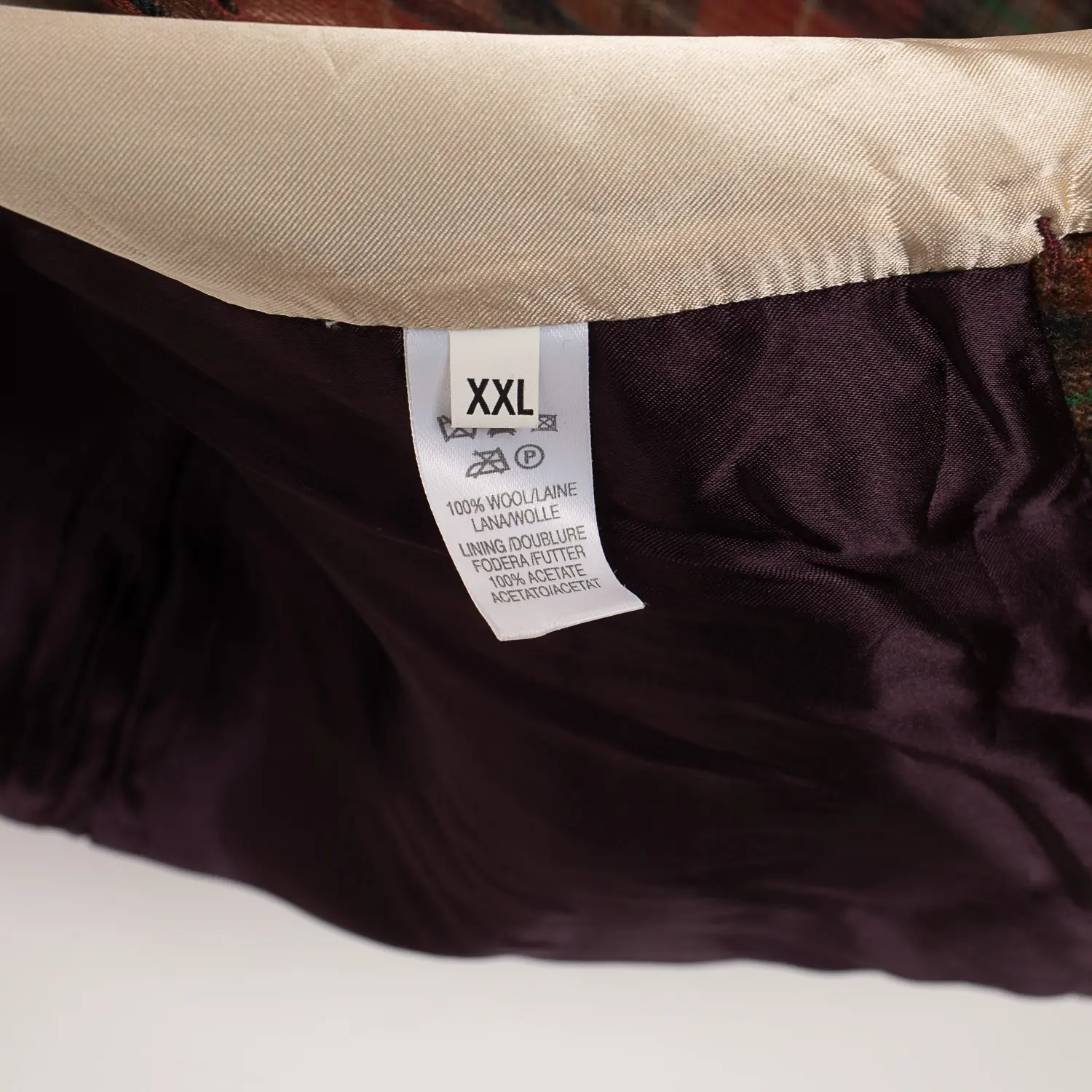 Paul Smith Waist Coat Vest Dark Orange Rust Green Plaid Wool Made in Belgium