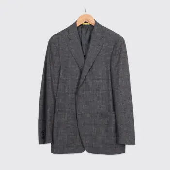 Canali Kei Jacket Size EU58 Gray Check Wool Blend Sport Coat Made in Italy