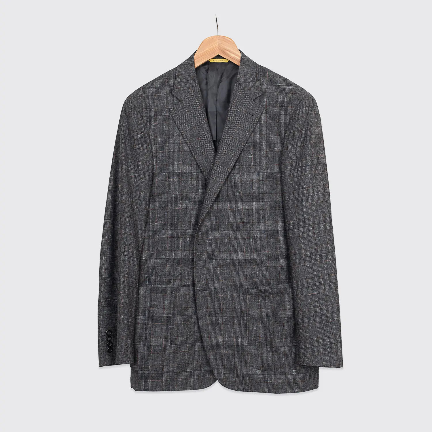 Canali Kei Jacket Size EU58 Gray Check Wool Blend Sport Coat Made in Italy