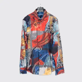 Robert Graham Shirt 3XL Classic Fit Multicolor Paisley Print Topstitch Cotton