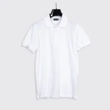 Tom Ford Polo Shirt Size EU52 Solid White Short Sleeve Cotton Pique Tennis