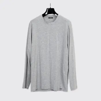 Tom Ford Shirt 2XL Men Long Sleeve Heather Gray Cotton Blend Stretch Lightweight