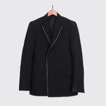 Versace Collection Jacket Size EU54 Black Gold Zipper Tooth Trim Cotton Blend