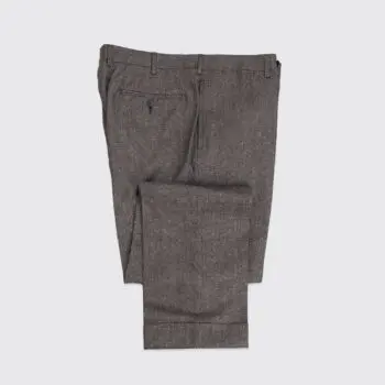 Sid Mashburn Pants Size EU52 Speckled Brown Wool Cuffed Trousers Made in Italy