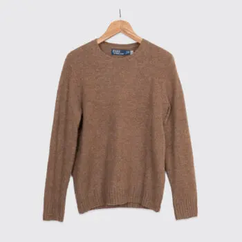 Polo Ralph Lauren Sweater Size S Light Brown Wool Alpaca Blend Suede Patches
