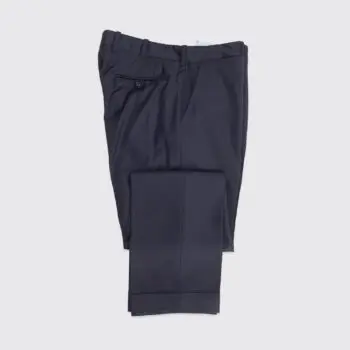 Hertling Pants Size W34 Men Dark Navy Blue Wool Cuffed Trousers Made in U.S.A.