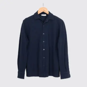 Luciano Barbera Polo Shirt Size S/M Navy Cotton Pique Long Sleeve Made in Italy