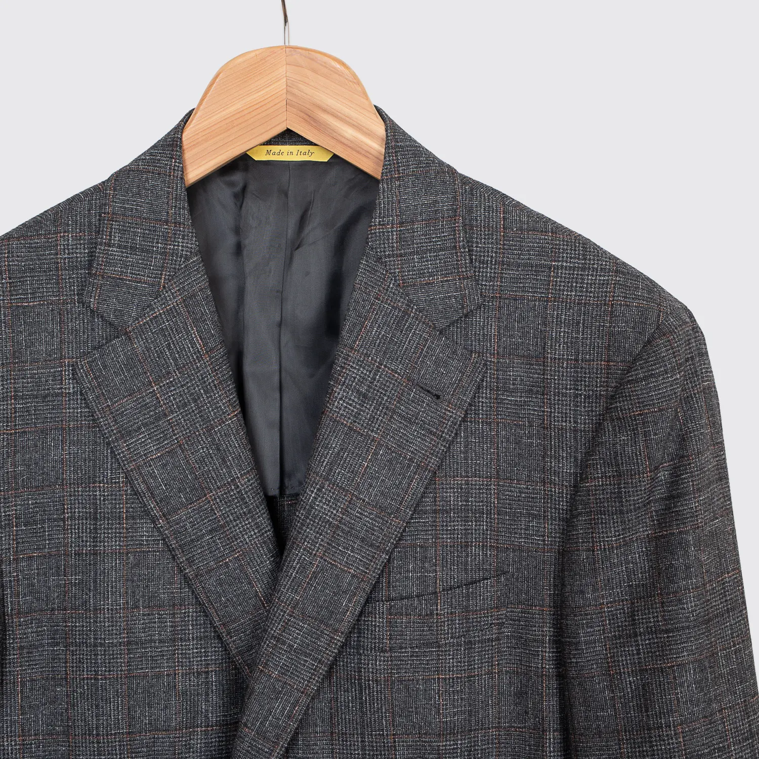 Canali Kei Jacket Size EU58 Gray Check Wool Blend Sport Coat Made in Italy