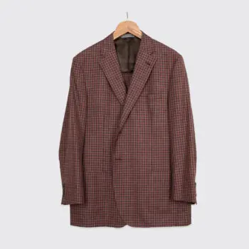 Corneliani Sport Coat Size EU60 Men Red Brown Check Wool Blend Made in Italy