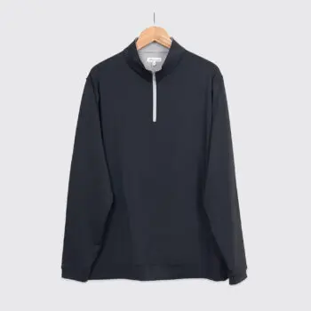 Peter Millar Sweater Size 2XL Solid Black Perth Performance Quarter-Zip Pullover