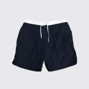 Prada Swim Shorts Tonal Dark Navy Blue White Contrast Lightweight