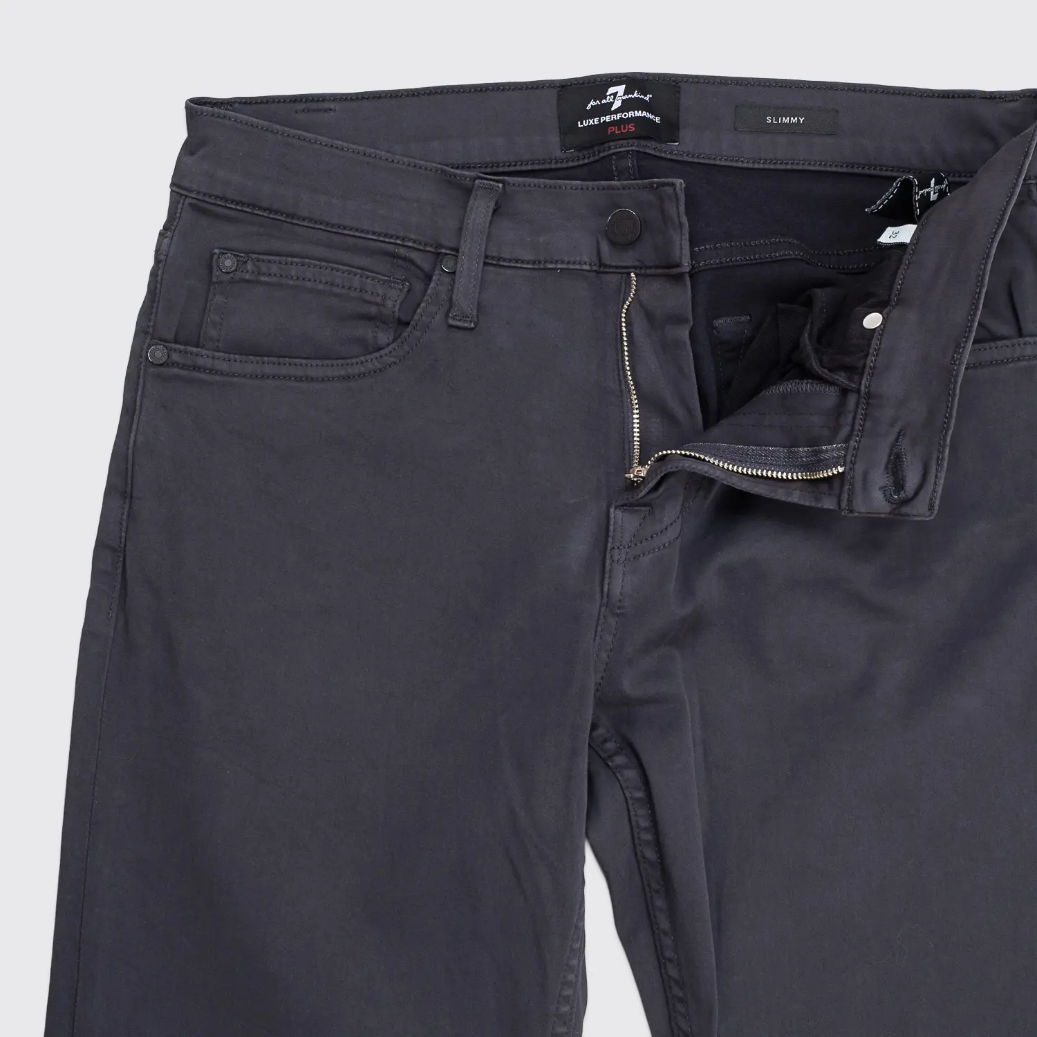 7 for All Mankind Slimmy Jean W32 L30 Gunmetal Gray Cotton Blend Clean Pocket