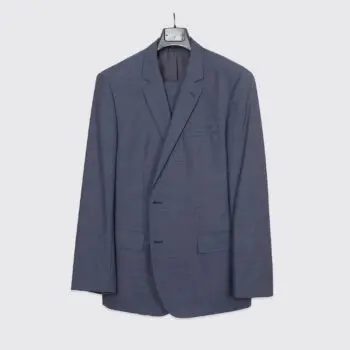 Hugo Boss Suit Size 46R Solid Navy Super 130s Guabello Virgin Italian Wool