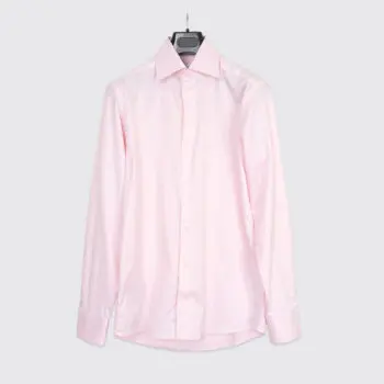 Eton Dress Shirt Size 15.5 Light Pink Midweight Cotton Barrel Cuff Custom Made