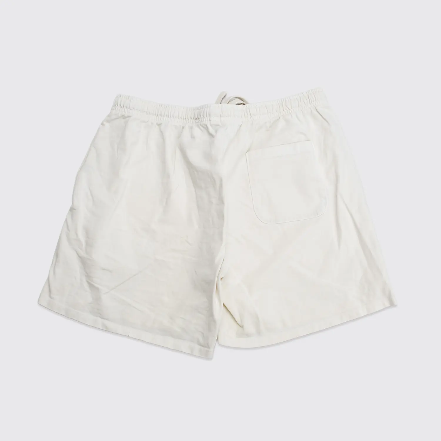 John Elliott Shorts Size M Solid Cream White Cotton Drawstring Made in U.S.A.