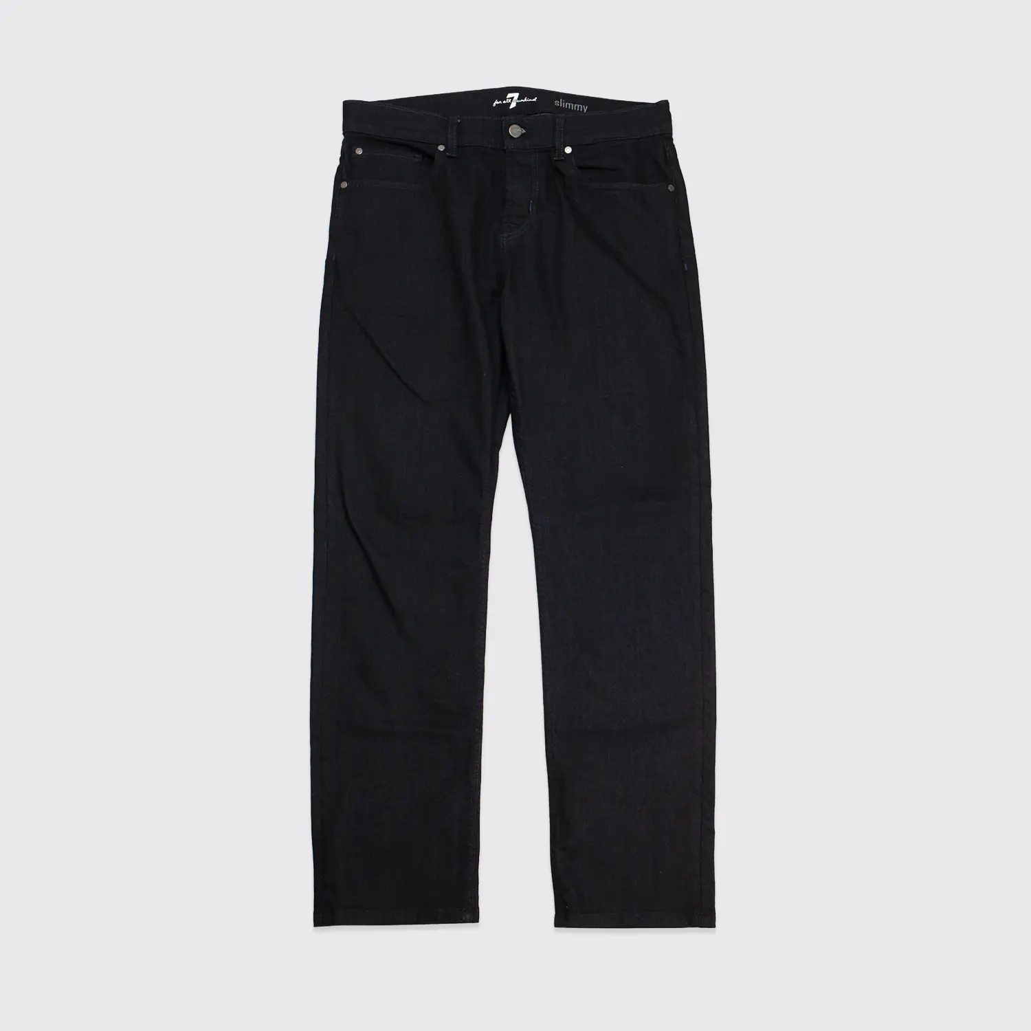 7 for All Mankind Slimmy Jeans W33 L29 Black Cotton Blend Stretch Airweft Denim