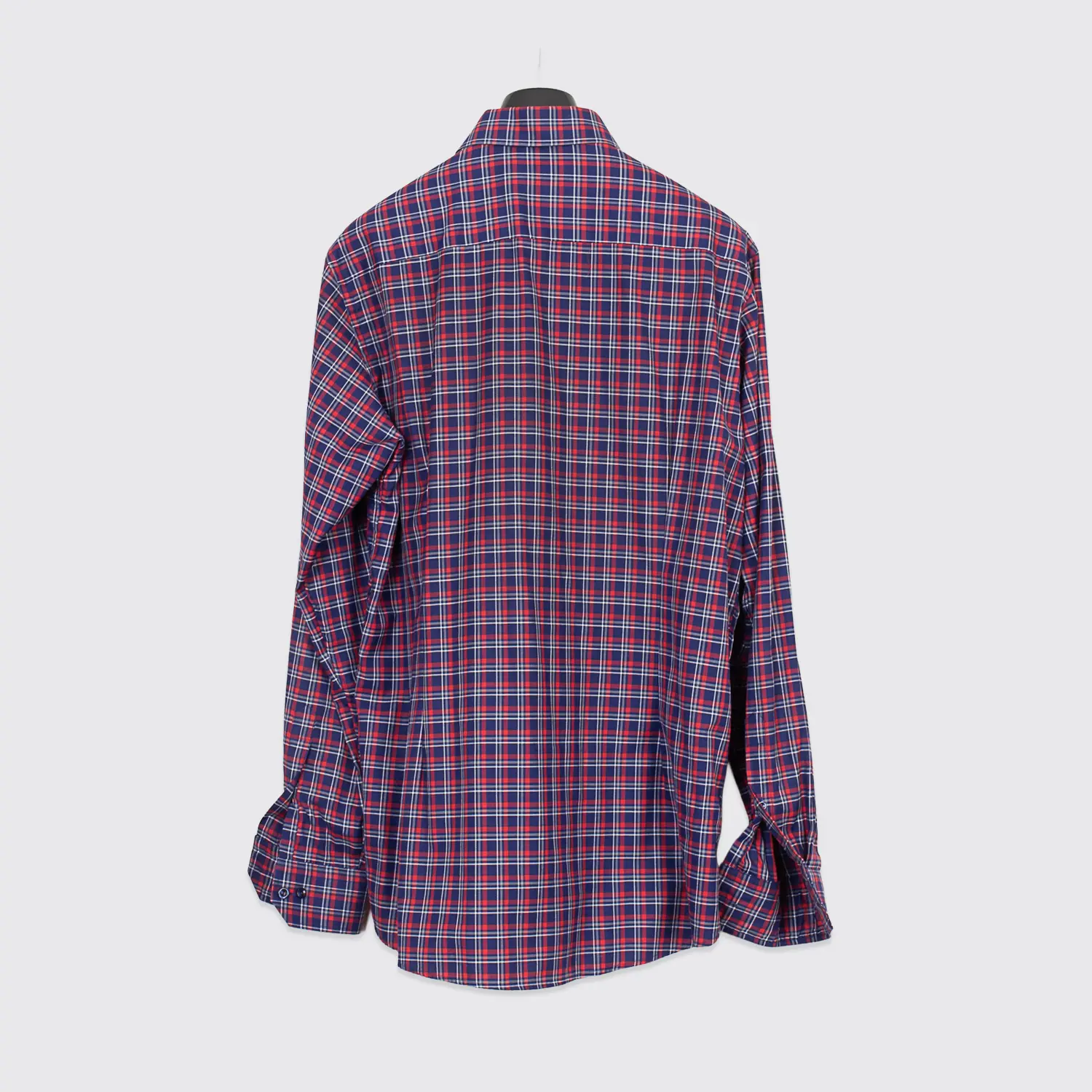 Eton Shirt Size 17.5 Contemporary Fit Blue Red Check Signature Cotton Twill