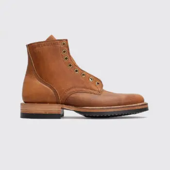 White's Boots Size 7 Caramel Brown Oiled Shoulder Leather C.F. Stead 6" Military