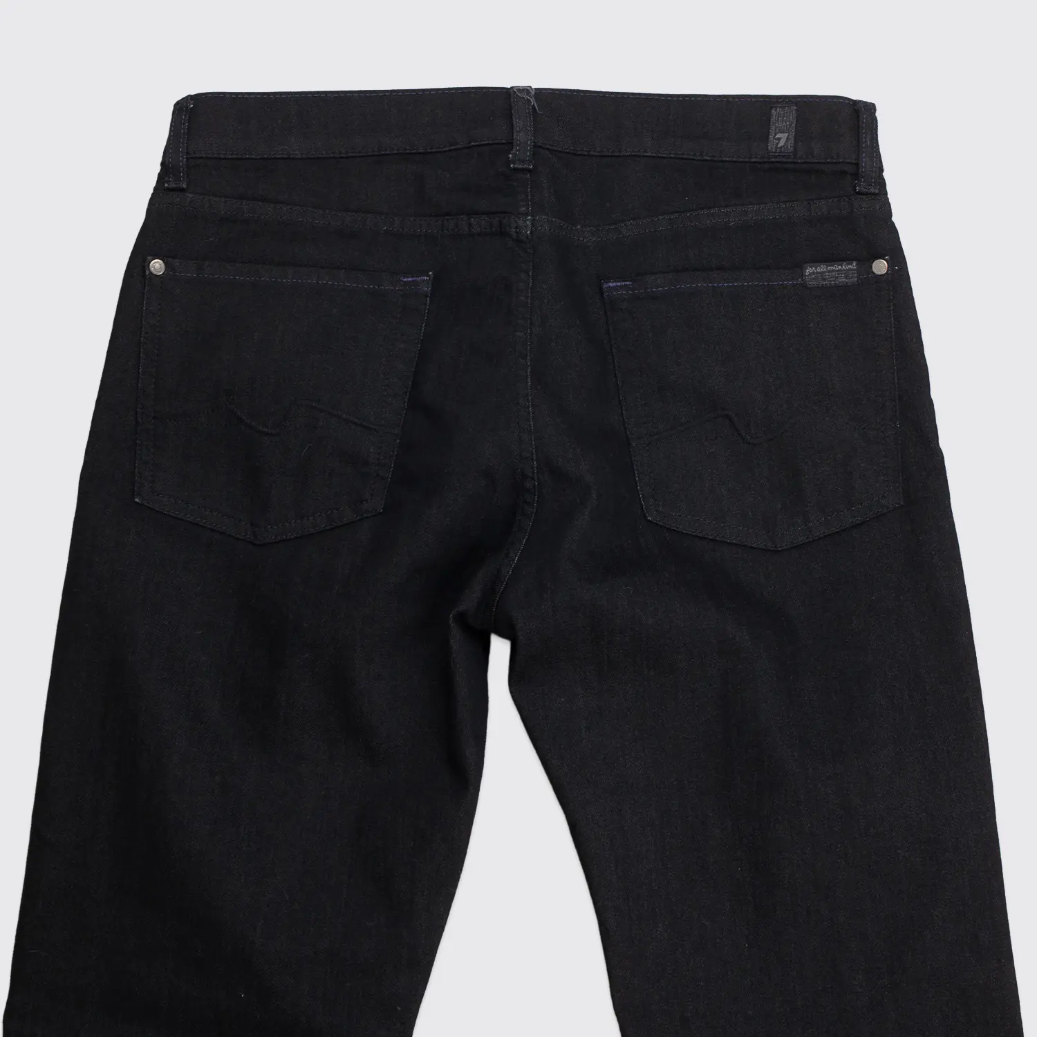 7 for All Mankind Slimmy Jeans W33 L29 Black Cotton Blend Stretch Airweft Denim