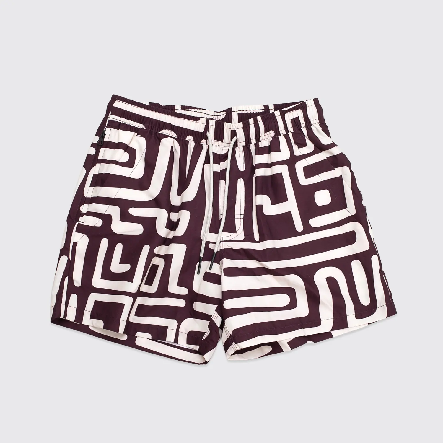 OAS Kalahara Swim Shorts Size M Brown Beige Graphic Print Lined Trunks