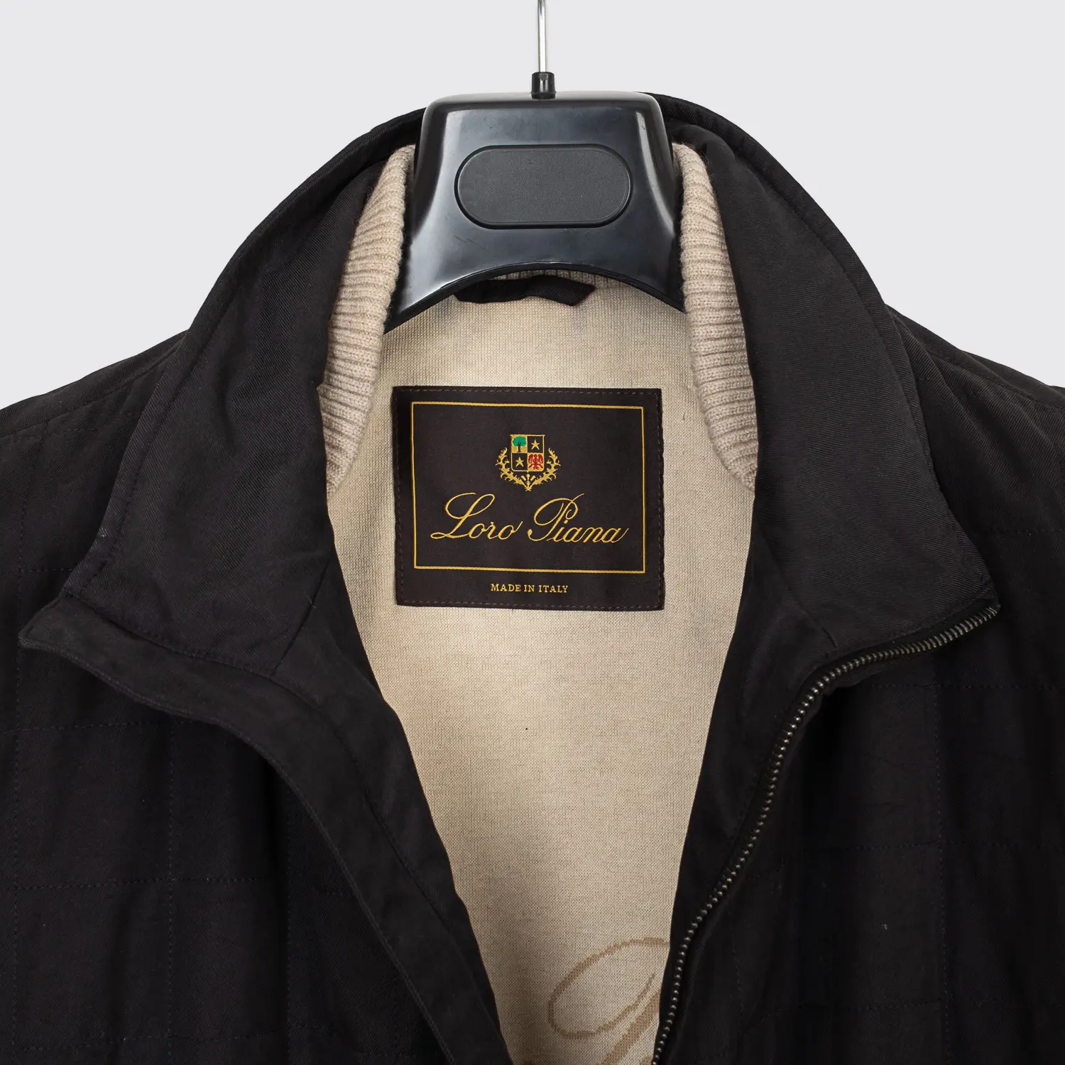 Loro Piana Quilted Vest 3XL Men Black Full Zip Storm System Mid Weight Luxury