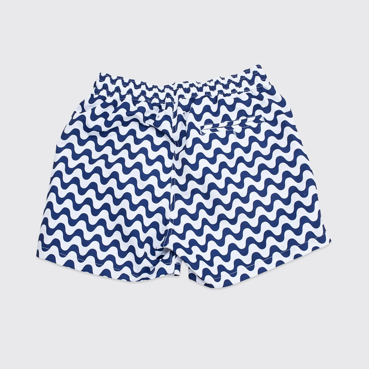 Frescobol Carioca Swim Shorts Size M White Blue Copacabana Print Trunks