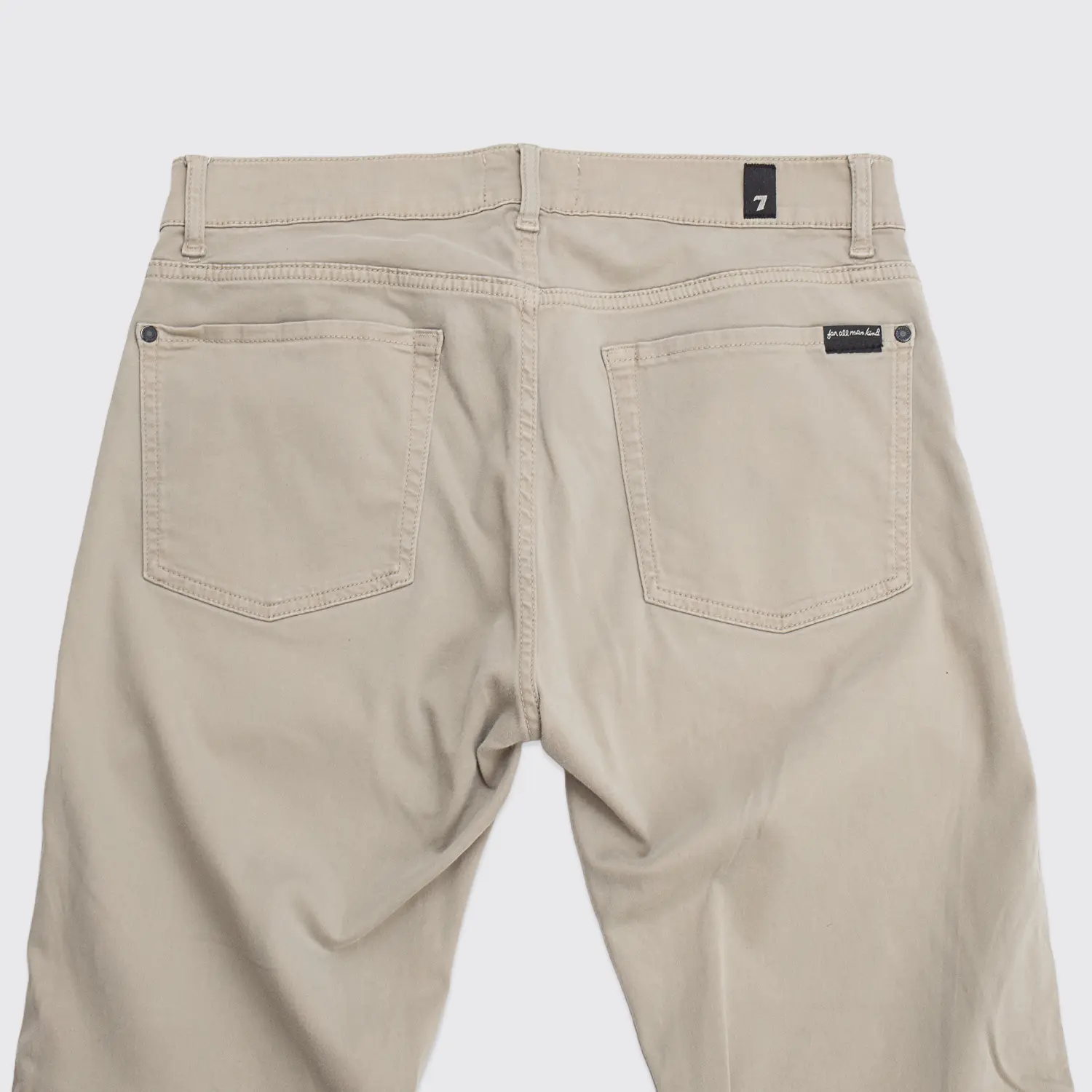 7 for All Mankind Slimmy Jeans W32 L29 Beige Cotton Blend Stretch Clean Pocket