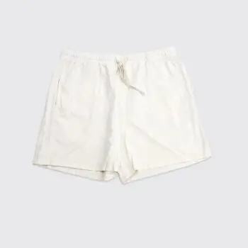 John Elliott Shorts Size M Solid Cream White Cotton Drawstring Made in U.S.A.