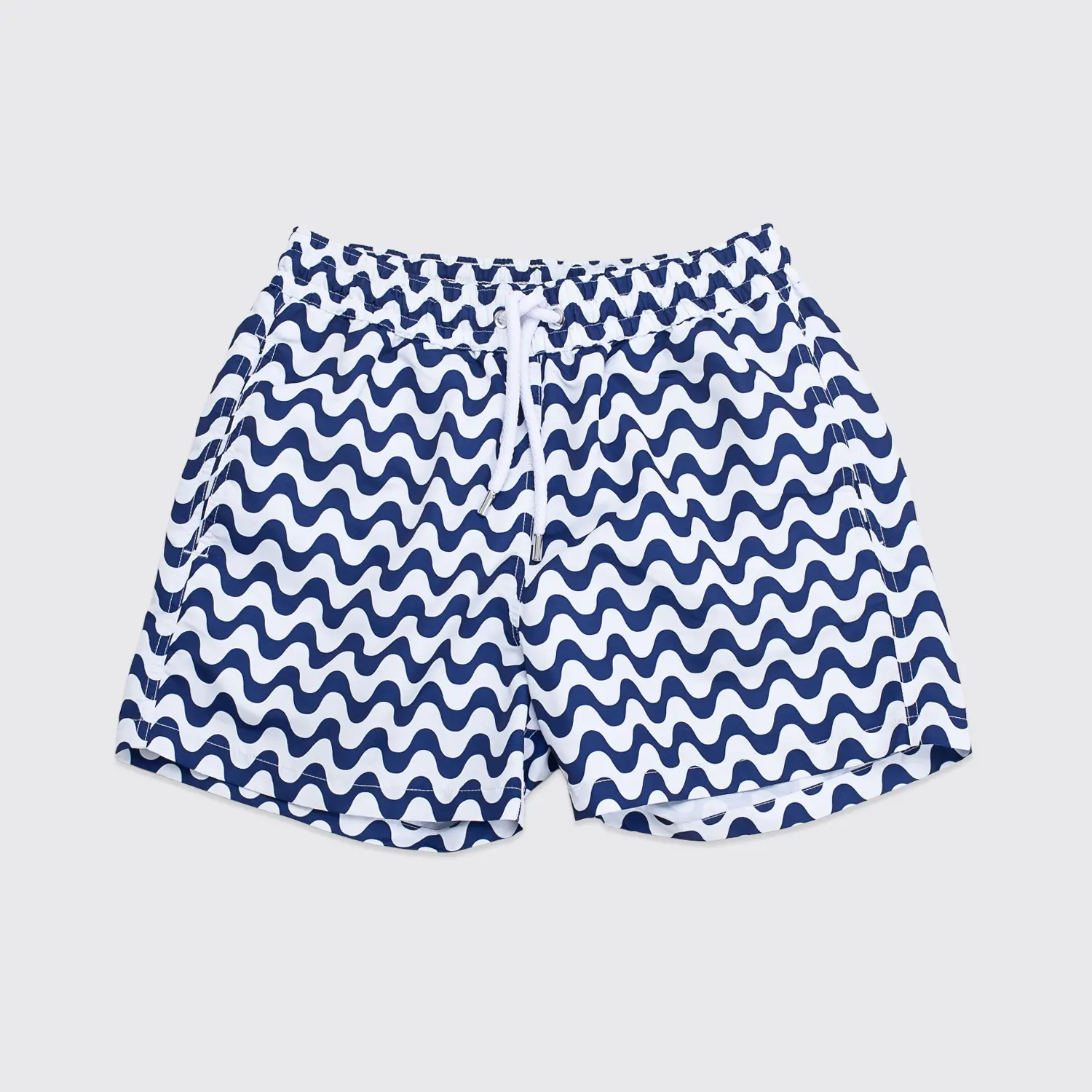 Frescobol Carioca Swim Shorts Size M White Blue Copacabana Print Trunks