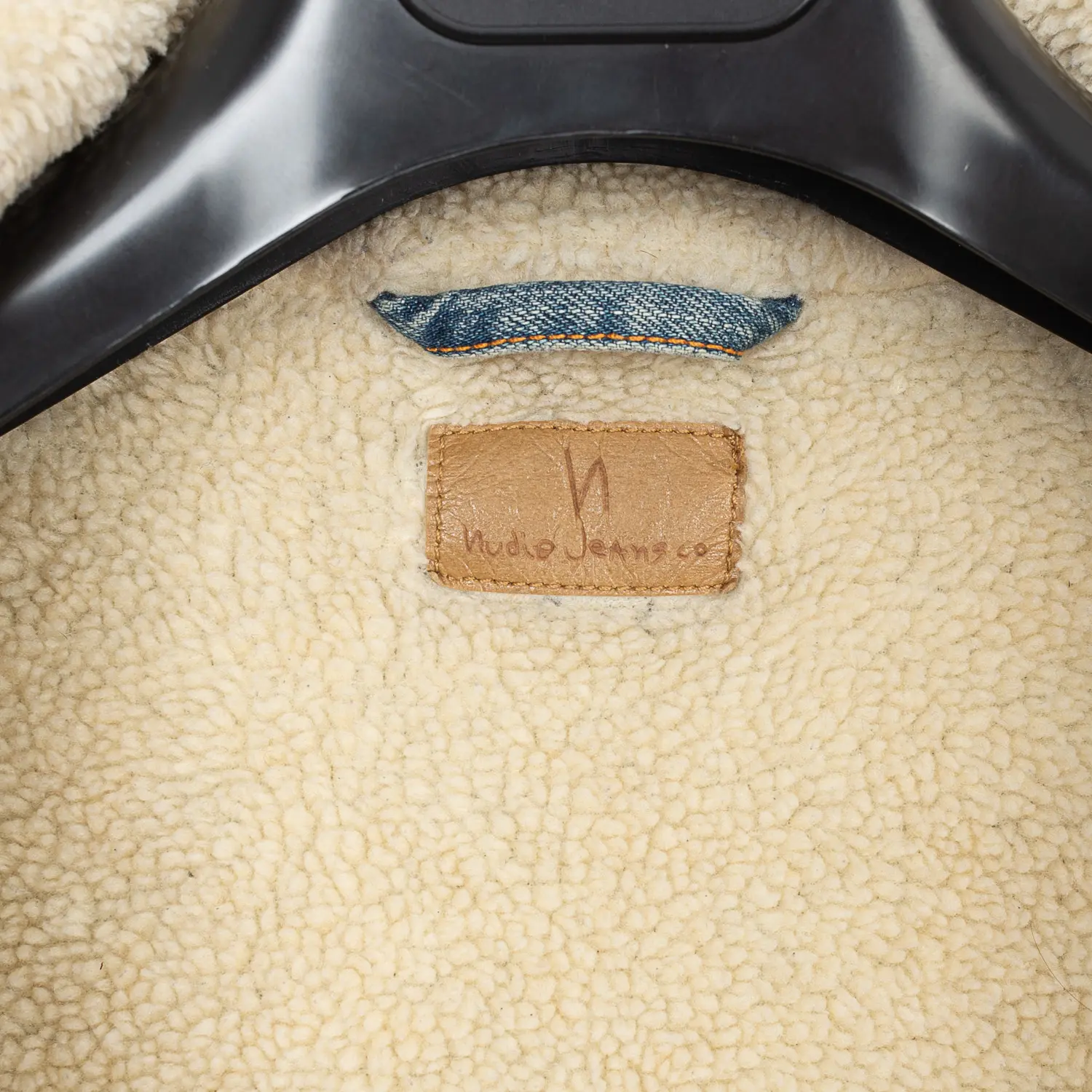 Nudie Jeans Co Lenny Sherpa Jacket Size 2XL Light Blue Wash Denim Fleece Lined