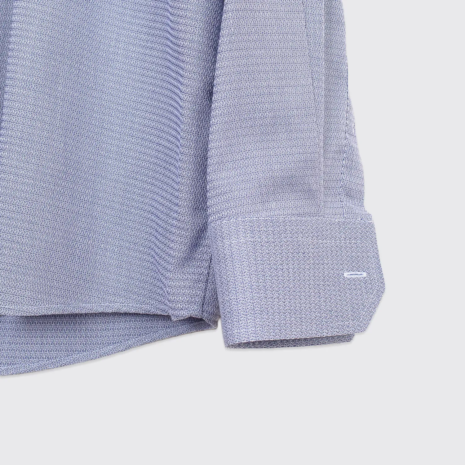 Eton Shirt Size 17.5 Contemporary Fit Blue Woven Cotton Barrel Cuff