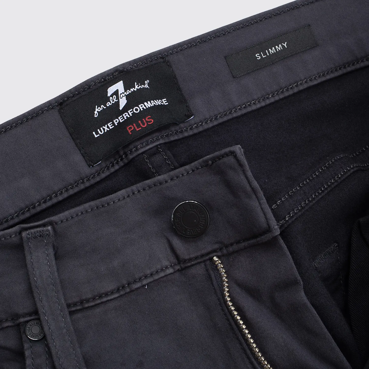 7 for All Mankind Slimmy Jean W32 L30 Gunmetal Gray Cotton Blend Clean Pocket