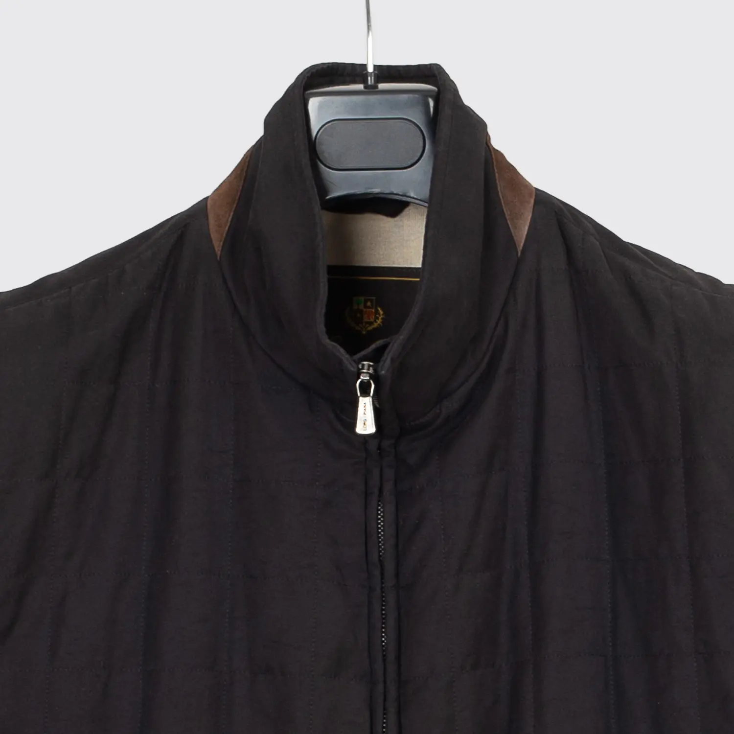 Loro Piana Quilted Vest 3XL Men Black Full Zip Storm System Mid Weight Luxury