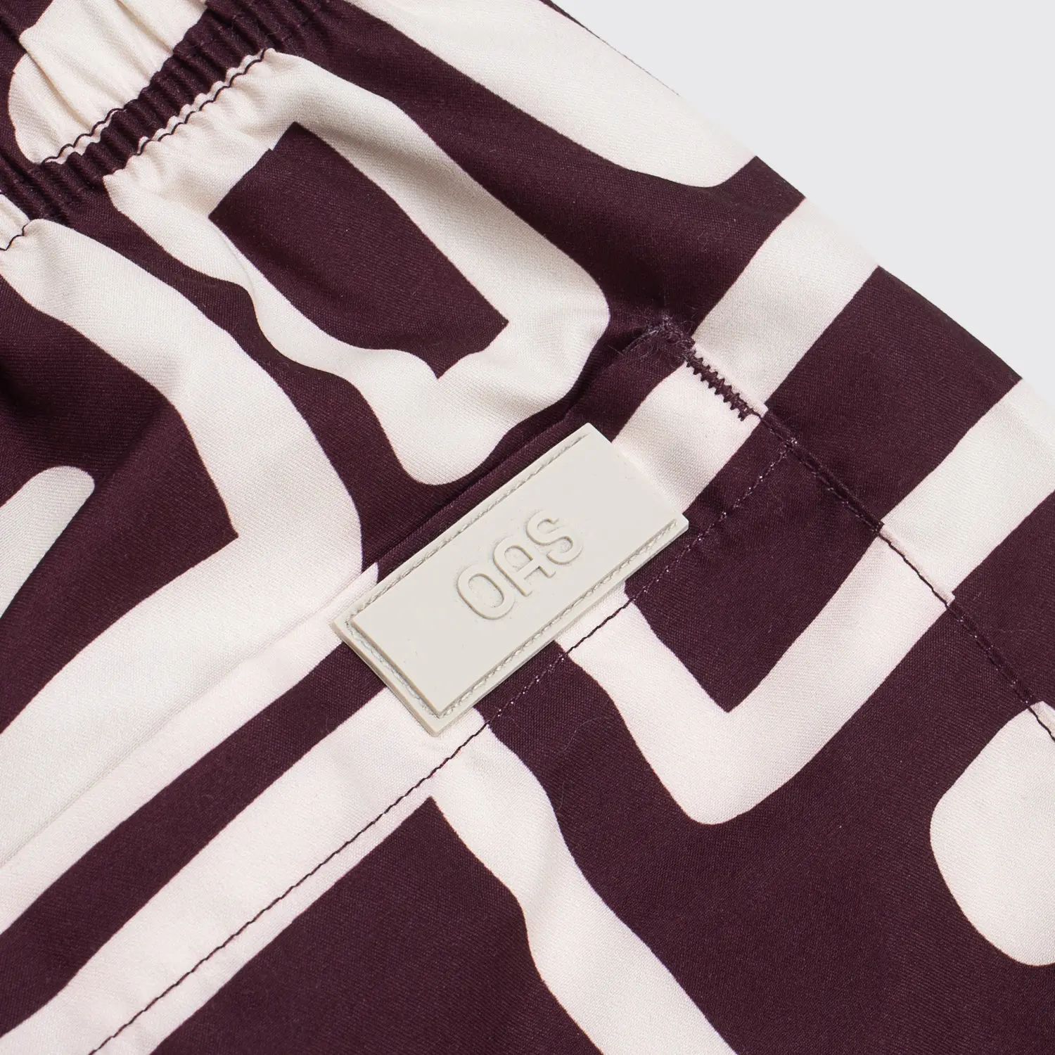 OAS Kalahara Swim Shorts Size M Brown Beige Graphic Print Lined Trunks