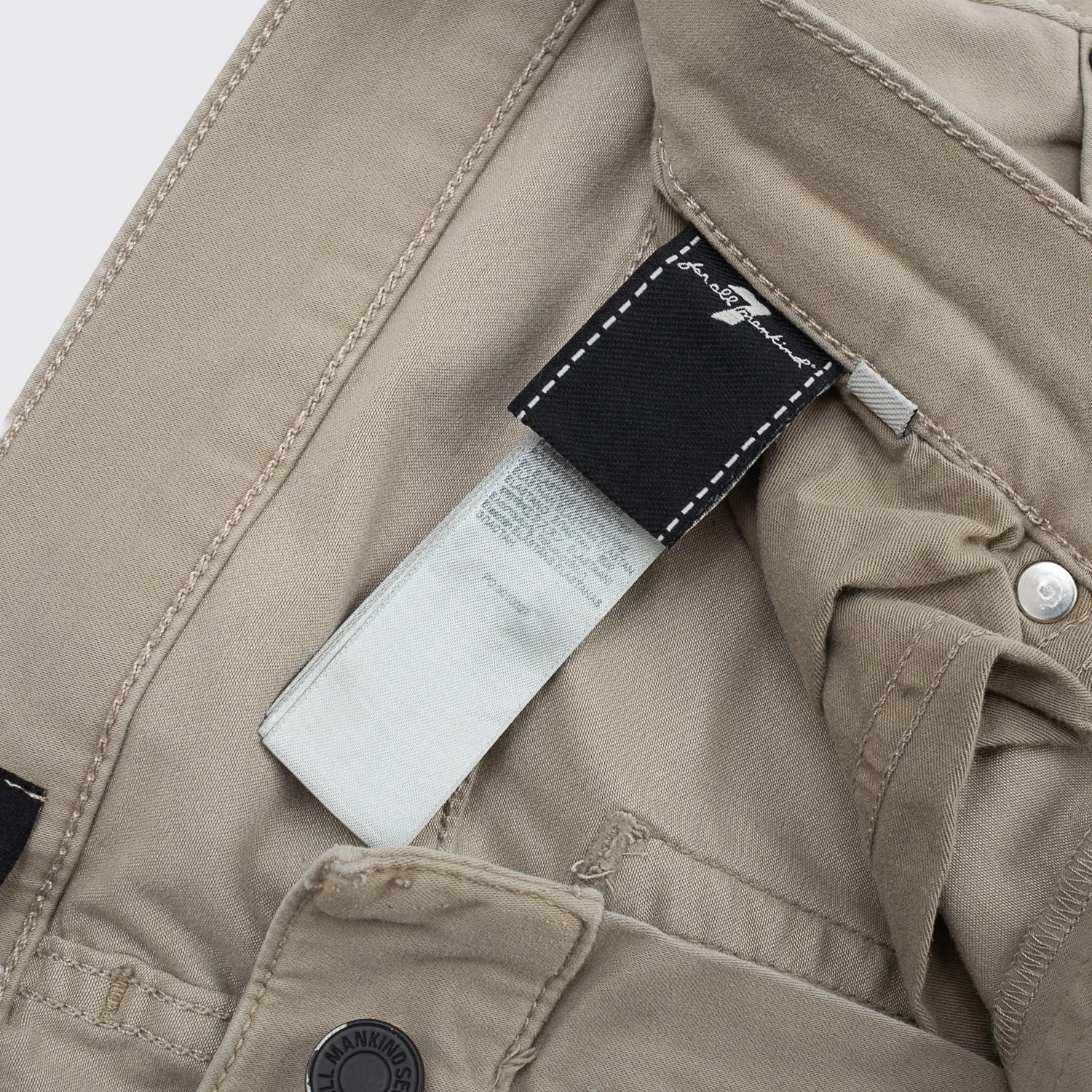 7 for All Mankind Slimmy Jeans W32 L29 Beige Cotton Blend Stretch Clean Pocket