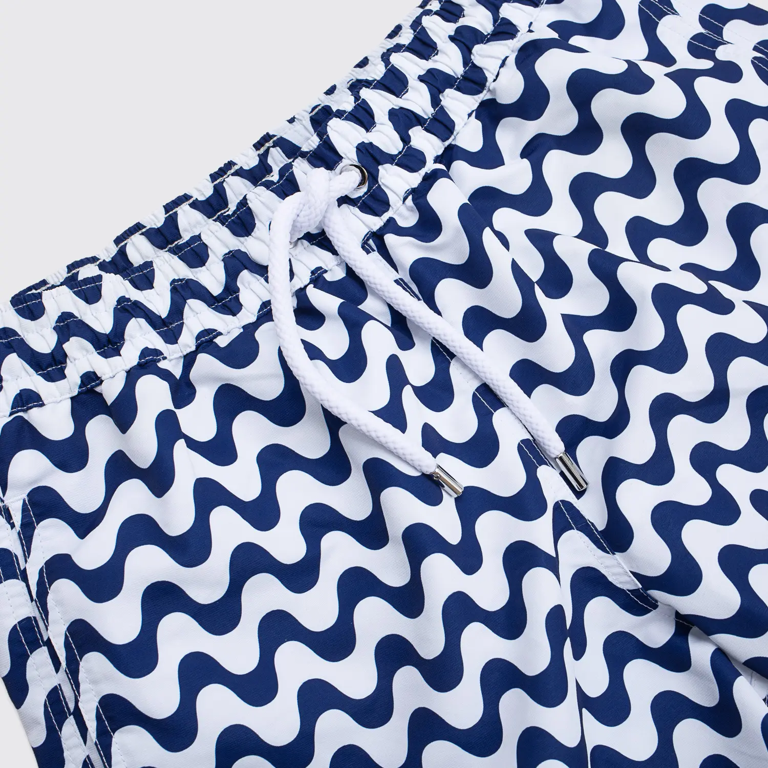 Frescobol Carioca Swim Shorts Size M White Blue Copacabana Print Trunks