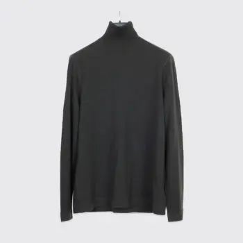 Bogner Turtleneck Sweater Size L Solid Black Extrafine Merino Wool Blend Knit