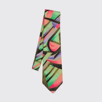 VERSACE Tie Multicolor Red Green Abstract Vintage Classic Silk Made in Italy