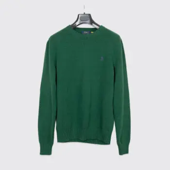 Polo Ralph Lauren Sweater Size S Men Classic Green Cotton Knit Crewneck