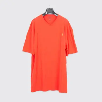 Polo Ralph Lauren T-Shirt Size XLT Bright Red Soft Cotton Logo V-Neck