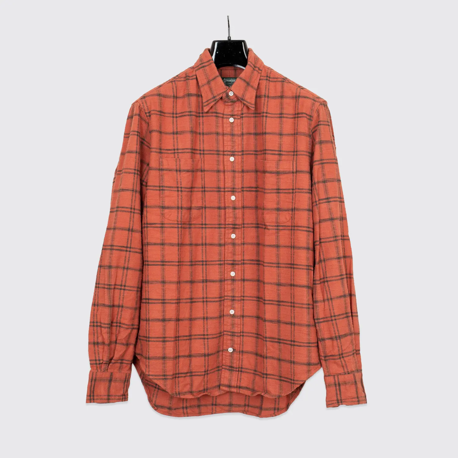 Gitman Vintage Shirt Rust Red Japanese Slubbed Twill Check Camper Soft Flannel