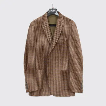 Todd Snyder Jacket Size 42 Sutton Fit Brown Tan Houndstooth Wool Made in U.S.A.