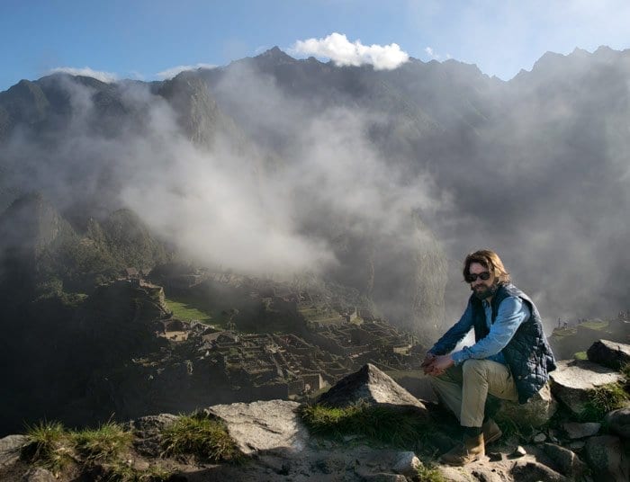 wearing my clarks boots on a trip to peru