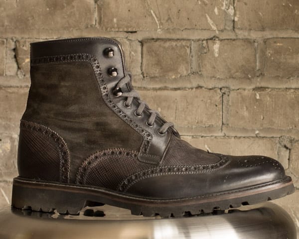Commando sole gray wingtip boots by Magnanni