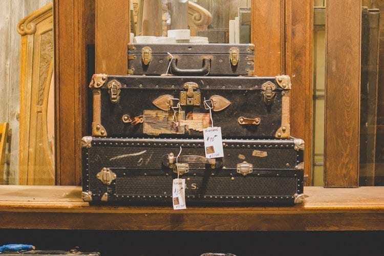 Leather Steamer Trunk with Key from Goyard, 1893